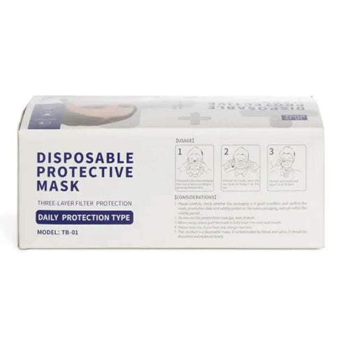 JCJZ 3 Ply Non-Medical Disposable Protective Ear Loop Face Mask ( Box of 50 )